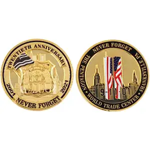 Wholesale 24K Gold Plating Challenge Coin Custom Metal Souvenir Gift Challenge Coins