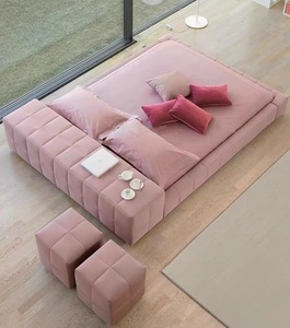 Tatami minimaliste italien <span class=keywords><strong>lit</strong></span> king size <span class=keywords><strong>à</strong></span> dossier bas design <span class=keywords><strong>Lit</strong></span> enveloppé INS <span class=keywords><strong>lit</strong></span> <span class=keywords><strong>double</strong></span> de luxe - Product Image 6