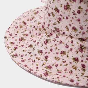 Chapeau Bob de Pêcheur Pliable Tendance Style Champêtre à Motif Floral à Large Bord pour Voyages en Plein Air Printemps-Été - Product Image 5