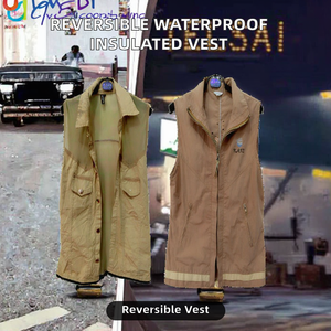 <span class=keywords><strong>Gilet</strong></span> d'extérieur réversible <span class=keywords><strong>sans</strong></span> manches en toile thermique isolante multi-poches d'occasion pour homme - Product Image 3
