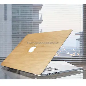DE LA PIEL DE LA respetuoso del medio ambiente cubierta de madera de diseño de caso de etiqueta engomada del Macbook Pro