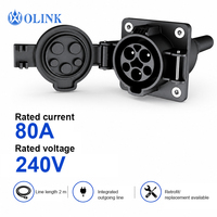 OLINK Nouvelle prise de charge EV SAE J1772 Type 1 16-80A 240V en thermoplastique, étanche IP54, pour voiture électrique