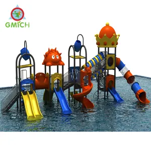 Trẻ em sân chơi ngoài trời mini công viên nước Thiết bị chơi nước nhựa sân chơi hồ bơi trượt nước