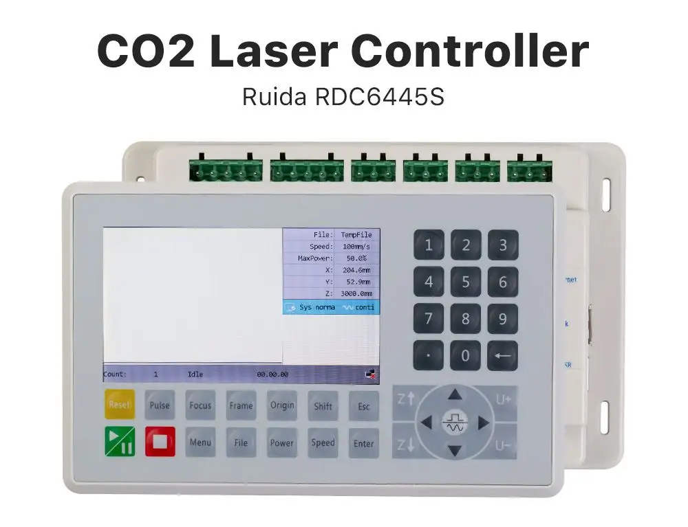 Boa-laser Ruida CO2 Controlador de Laser Chave Flim Placa do painel RDC6445S Suporte LightBurn para máquina de corte a laser CO2