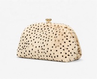 Sac à bandoulière Zeyu décontracté beige à pois, sac à main en fausse fourrure écologique avec fermoir kiss-lock et chaîne pour femme, idéal pour le quotidien et les soirées, ODM/OEM