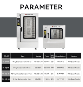 <span class=keywords><strong>Four</strong></span> à convection au gaz en acier inoxydable commercial à 5 plateaux pour boulangerie-pâtisserie - Product Image 6
