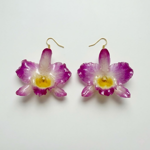 <span class=keywords><strong>Orecchini</strong></span> da Donna Ispirati al Lusso, Design Bohémien <span class=keywords><strong>in</strong></span> Acciaio Inossidabile Dorato con Fiori Veri Conservati Multicolore, Modello Orchidea - Product Image 4