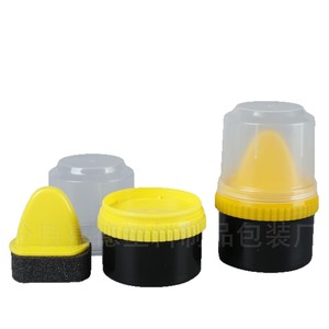 Flacon de cirage pour chaussures de 30g avec brosse, en plastique imitation peau de mouton, PE, antiadhésif, boîte de cirage pour chaussures avec éponge de 30g. - Product Image 5