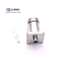 50ohm Cable impermeable eléctrico 4,3/10 RF Coaxial Jack conector hembra 4 agujeros brida montada para cable 141
