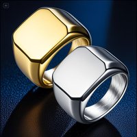 LEPAI Bagues pour hommes en acier inoxydable tendance, design géométrique, électroplaquées, bijoux de mode, modèle R30014, fabriquées en Chine