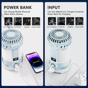 Ventilador Portátil Smiling Shark con Luz y Banco de Energía, Recargable por USB 5V, para Uso en Exteriores - Product Image 5