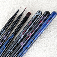 Ensemble professionnel de luxe 10 pièces pour nail art, manche en bois, poils en nylon ondulés, pour peinture au gel, liner, ombrage et extension