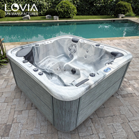 Spa Whirlpool LOVIA, fabrication directe, moderne, en acrylique, pour l'extérieur, 5 personnes, bain à remous avec jets d'air, massage profond, pour jardin