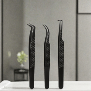 Pinzas para Pestañas de Acero Inoxidable de Marca Privada, Pinzas de Precisión para Volumen e Isolación, con Dientes Rectos y Curvos - Product Image 2