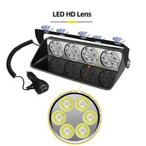DC12V voiture camion rouge bleu Led stroboscope <span class=keywords><strong>Flash</strong></span> lumière 24SMD ventouse tableau de bord intérieur pare-brise avertissement <span class=keywords><strong>Flash</strong></span> Led lumières S24 - Product Image 6