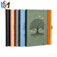 Personnalisation sur mesure : Carnet à couverture rigide en tissu mat multi-tonalités avec imprimé arbre pour la production de marchandises promotionnelles de marque