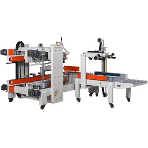 Verpakking Automatische Pneumatische Vier Kant Plakband Doos Doos Doos Carton Hoek Rand Sealer Machine