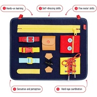 Tableau d'activités Montessori pour développer la motricité fine et apprendre à s'habiller, en feutre, pour tout-petits