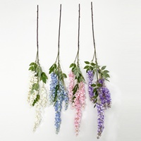 Fleurs artificielles de glycine Cassia à longues branches, style rustique naturel, haute qualité, pour décoration suspendue de plafond de mariage et d'hôtel