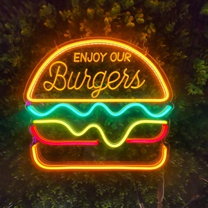 Enseigne néon LED acrylique lumineuse décorative à intensité variable pour Burger, Pizza légère, Hot-dog, Frites, Café, Ramen, style gastronomique et international - Product Image 6