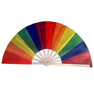 Bamboo Folding 33Cm Clack & Rainbow Hand Fan for Halloween Occasions - Product Image 3