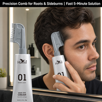 Teinture capillaire naturelle permanente sans ammoniaque, bio, à base de plantes, sous marque privée, couvrance des cheveux gris, avec tube applicateur, OEM ODM personnalisé