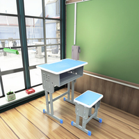 Vente directe d'usine, ensemble de bureau et chaise d'école moderne, écologique, durable, réglable en hauteur, meubles en bois vert pour salle de classe