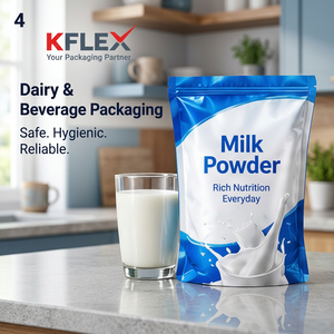 Sachet Doypack pour Lait en Poudre, Stratifié BOPP AL PE, Aseptique, Thermoscellable, pour Emballage de Produits Laitiers et Boissons - Product Image 4