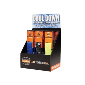 Eco-Friendly Foldable Cardboard <b>Counter</b> Top Display Box for Towels, Accessories Paperboard PDQ with Hooks - Product Image 1