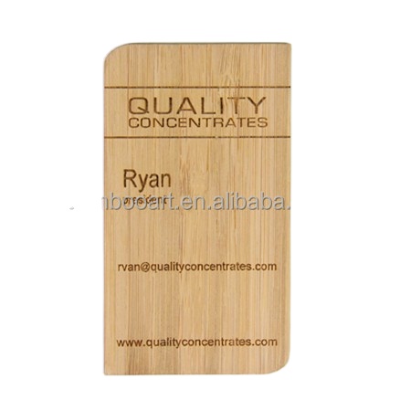 Уникальная визитная карточка из бамбукового дерева с лазерной гравировкой