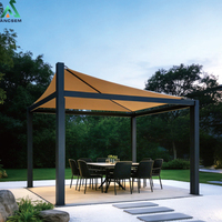 Ancsem Nouvelle Arrivée - Gazebo Extérieur Rétractable, Nouveau Design, Ombrelle à Manivelle, Protection Contre la Pluie, Idéal pour le Camping, les Gîtes et les Hôtels