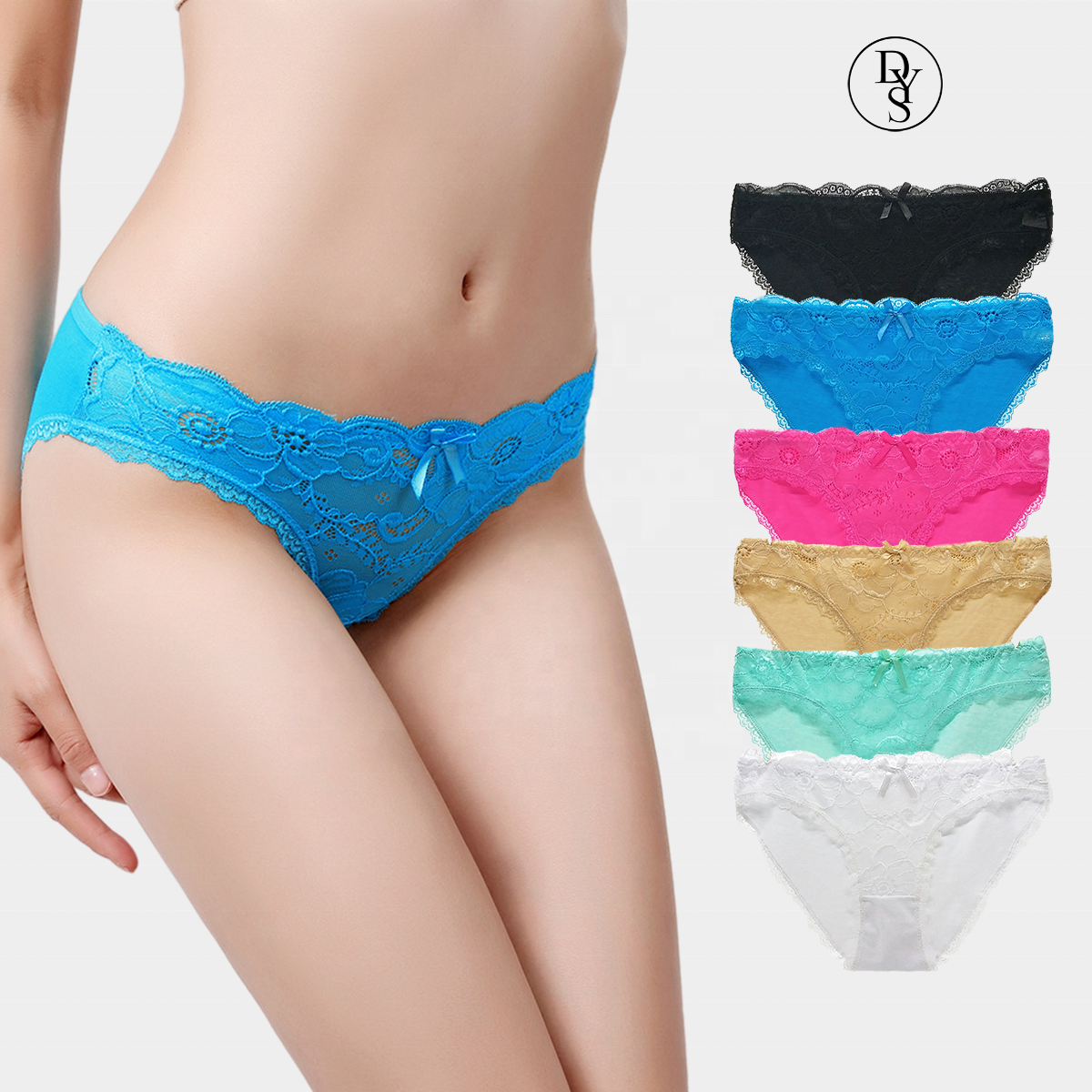 Wholesale Women Inner Wear Cotton and Lace Mix Seamless Underwear Pack Sexy Brief Panty Girls