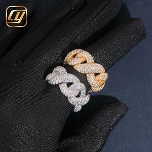 Anillo de Plata de Ley con Baño de Rodio y Cadena Cubana con Diamantes Cultivados en Laboratorio, Estilo Hip Hop, para Mujer, Marca CHOYUE - Product Image 5