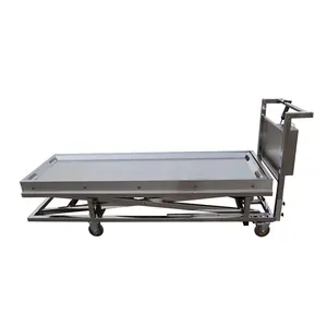 Hot sale 304 stainless steel hydraulic mortuary cart factory supplier