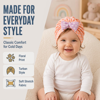 Chapeau Turban pour bébé, couvre-chef à imprimé floral avec nœud, bonnet en coton doux, accessoires de photographie pour nouveau-né, accessoires pour filles, en solde