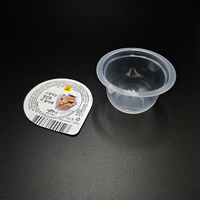 Gobelet en plastique transparent PP5 de qualité alimentaire 95g pour dessert, sauce, gelée avec couvercle en aluminium imprimé sur mesure