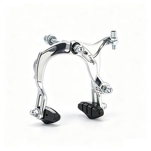 <span class=keywords><strong>Frein</strong></span> à étrier à pivot unique en aluminium moulé 55 mm, plaquettes de <span class=keywords><strong>frein</strong></span> standard 70-95 mm, montage noir/argent, pour vélo de route vintage style ancien - Product Image 2