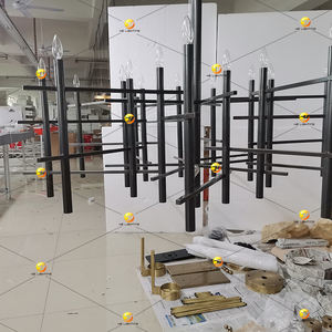 Palo de Metal, iluminación de techo de cristal, luces colgantes modernas para interiores, sala de estar decorativa, comedor, candelabro Lynx - Product Image 5