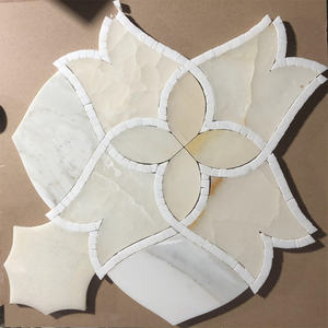 Precio de los Azulejos de Mosaico de Ónix con Diseño de Farol Árabe, Azulejo de Mosaico de Piedra de Ónix Blanco Translúcido Cortado con Chorro de Agua - Product Image 1