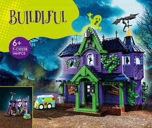 Blocs de construction de la maison hantée de Scooby <span class=keywords><strong>Doo</strong></span>, ornement assemblé pour Halloween, jouet de construction éducatif à faire soi-même pour garçons - Product Image 5