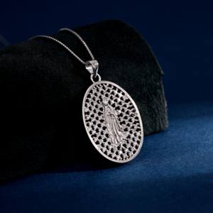 Grosir 925 perak murni <span class=keywords><strong>Mary</strong></span> Retro liontin Rhodium berlapis kubik zirkonia perhiasan halus liontin untuk hadiah acara - Product Image 1