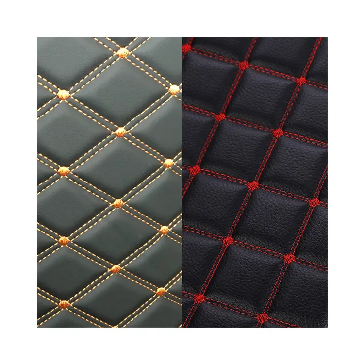 2022 Embroidery Quilted Pvc Synthetic Leather Custom For Car Seat Synthetic Leather