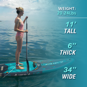 Tabla de Paddle Surf Inflable Extra Ancha OEM de 11'x34"x6" (330L, 150kg), con Tecnología Drop Stitch DWF y Pala de Carbono, Certificación CE EN ISO - Product Image 3