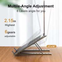 Support portable pour ordinateur portable réglable en hauteur, support vertical pour ordinateur portable en alliage d'aluminium, support de refroidissement