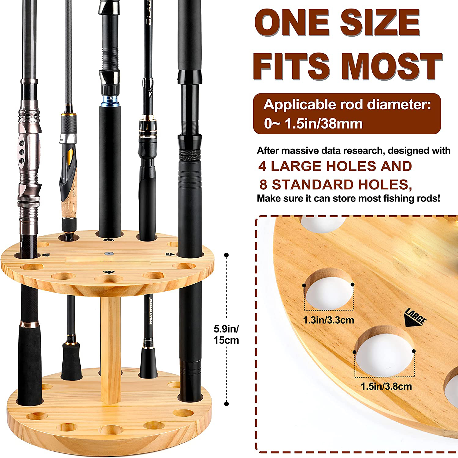 fishing rod holder diameter Multi Mount Water Resistant HDPE Plastic Construction RAM Tube Fishing Rod Holder