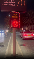 Rambu Batas Kecepatan Jalan Tenaga Surya Oman Arab Saudi Uni Emirat Arab Qatar, Rambu Pemantau Kecepatan Lingkungan dengan Smiley