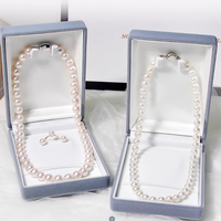 Vente en gros Grande boîte en papier doré avec insert en velours pour colliers de perles Emballage de présentation de bijoux de luxe en carton avec logo personnalisé