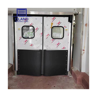 Porte commerciale à battants en aluminium à double vitrage de nouvelle conception avec plaque anti-collision en acier inoxydable