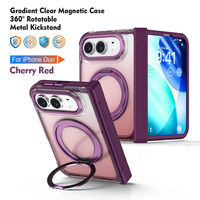 Coque de téléphone transparente avec support magnétique coloré pour iPhone 18 Duo, 18 Pro, 18 Pro Max, 17 Air, 16E, 15 Plus, 14, 13, 12 Pro