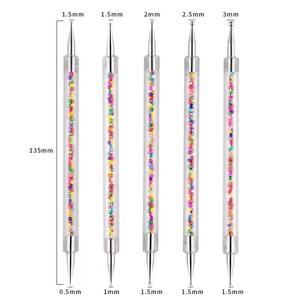 Stylo à double tête pour nail art, pince à strass en métal pour ongles en acrylique - Product Image 4